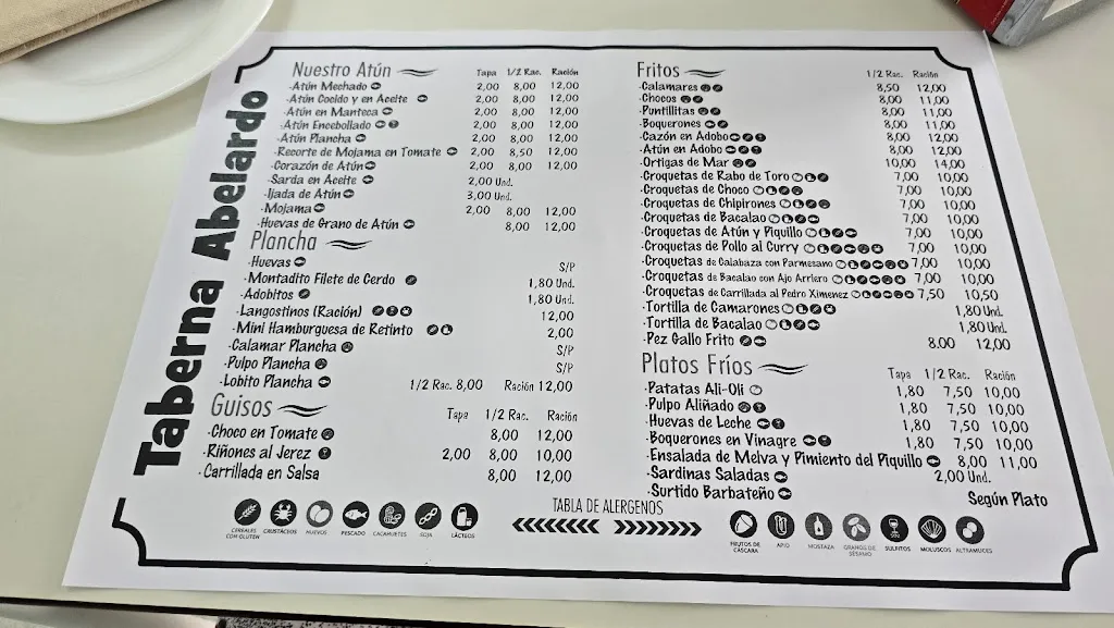 Menu_La Taberna de Abelardo_Barbate_immagine_1