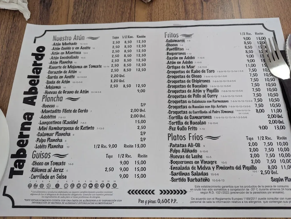 Menu_La Taberna de Abelardo_Barbate_immagine_2