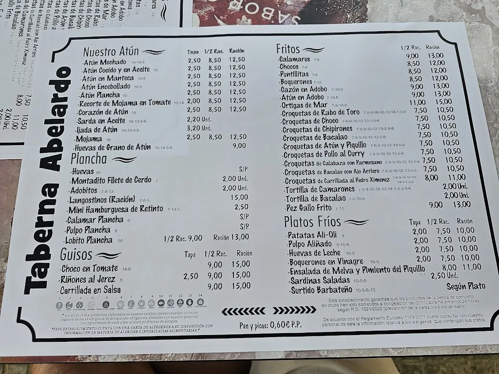 Menu_La Taberna de Abelardo_Barbate_immagine_4