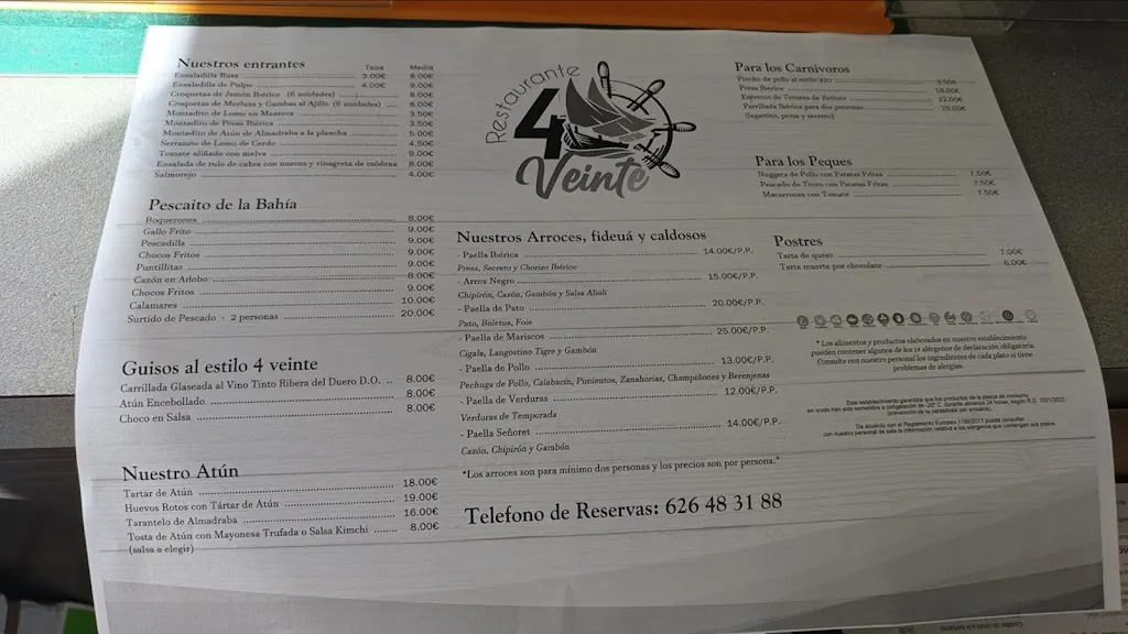 Menu_Restaurante 4 veinte Barbate_Barbate_image_1
