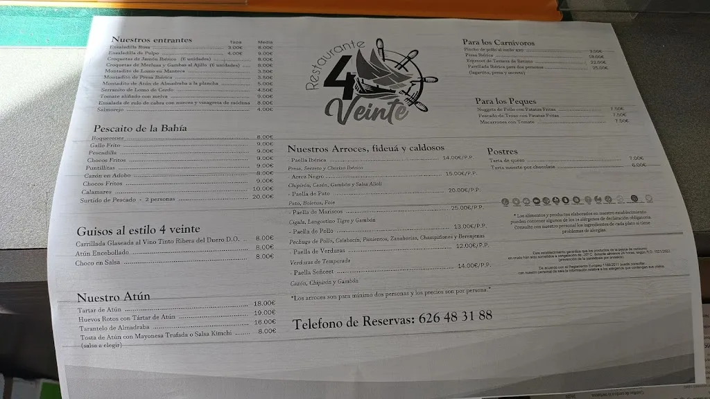 Menu_Restaurante 4 veinte Barbate_Barbate_image_2