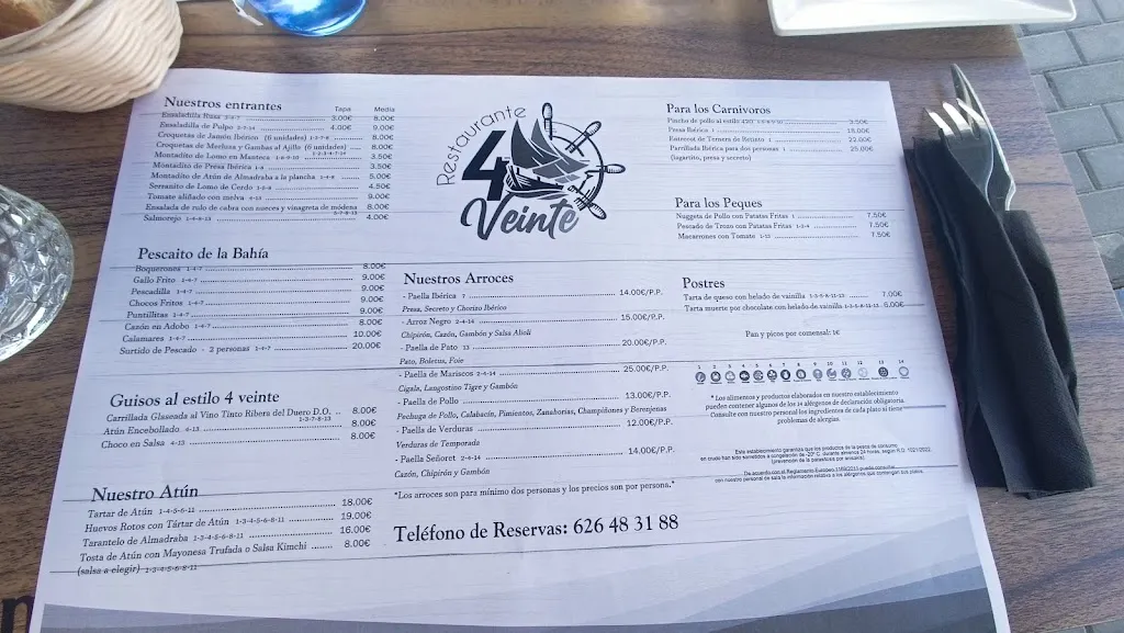 Menu_Restaurante 4 veinte Barbate_Barbate_image_3