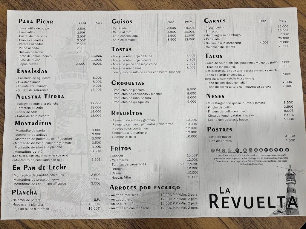 Menu_Tapería La Revuelta_Barbate_image_1