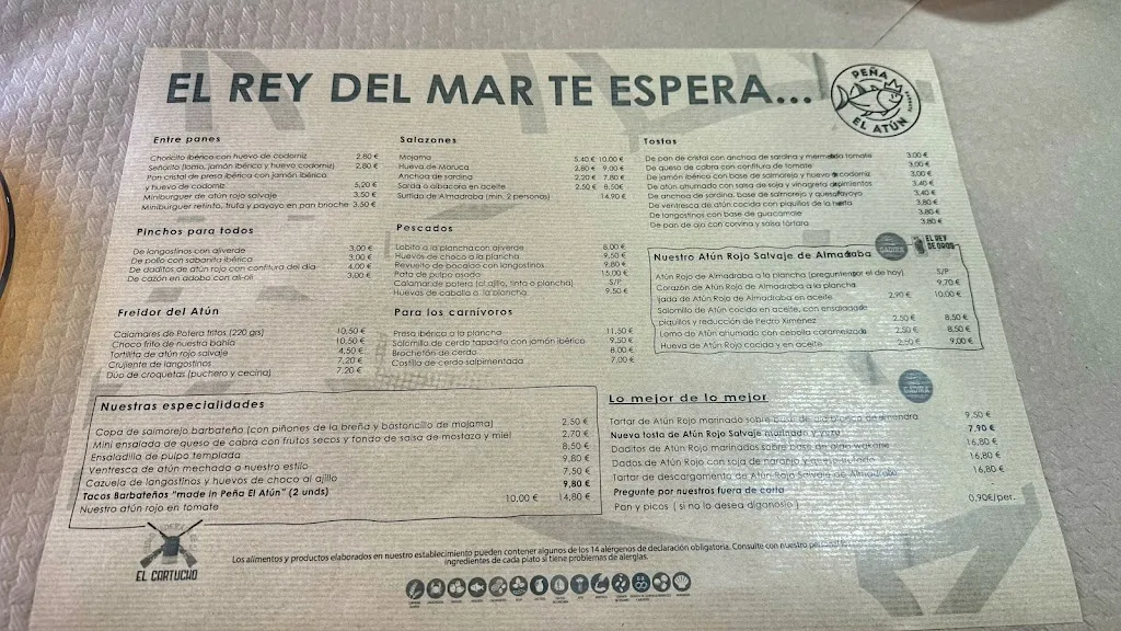 Menu_Peña De Cazadores El Cartucho_Barbate_immagine_3