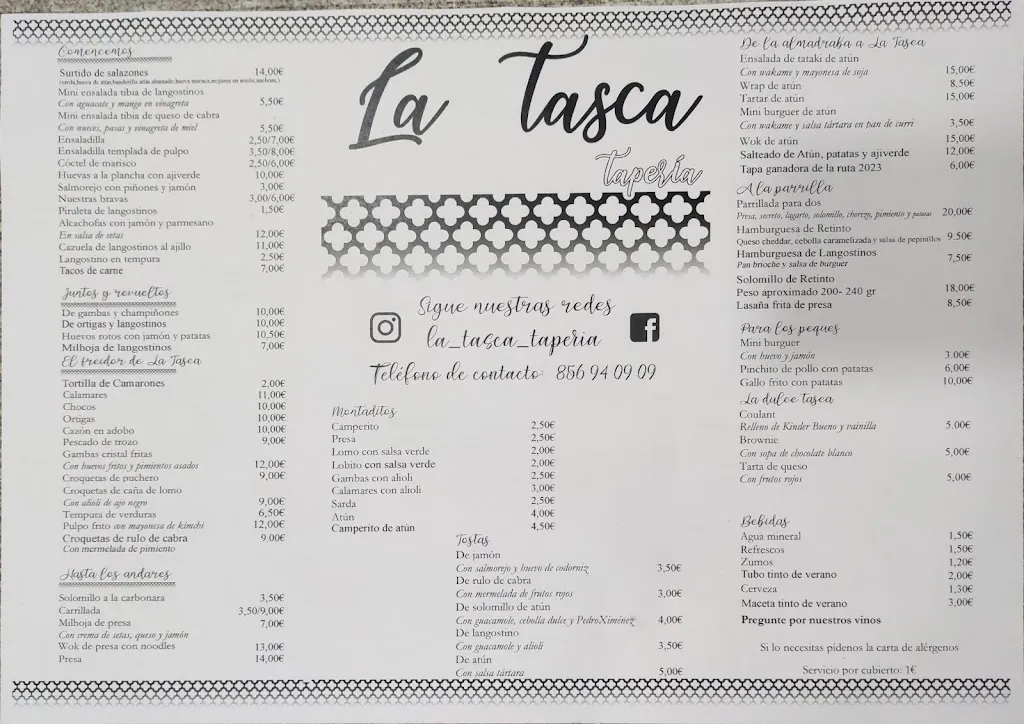Menu_Restaurante La Tasca_Barbate_image_1