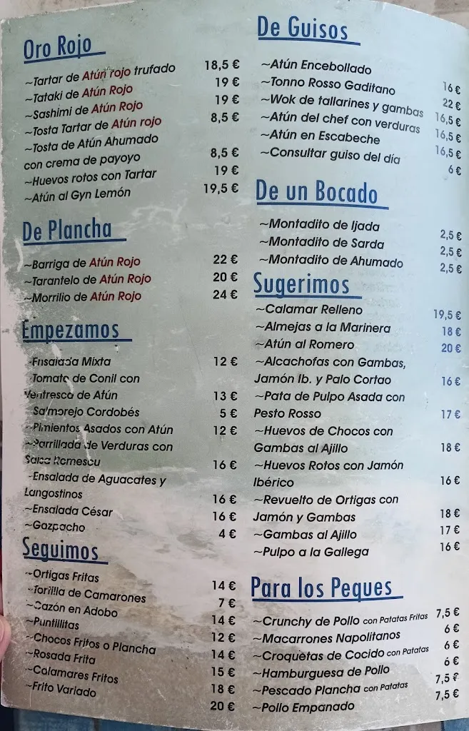 Menu_Restaurante-Marisquería El Mirador_Barbate_image_1