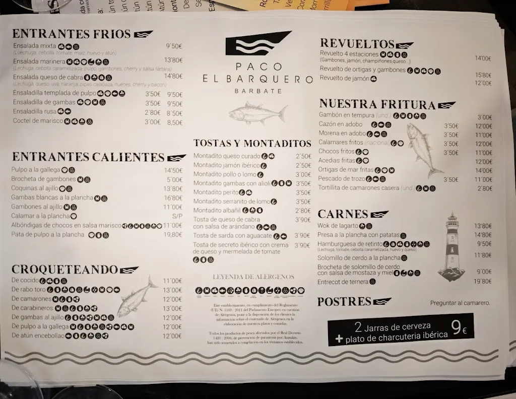 Menu_Bar Restaurante Paco El Barquero_Barbate_image_3