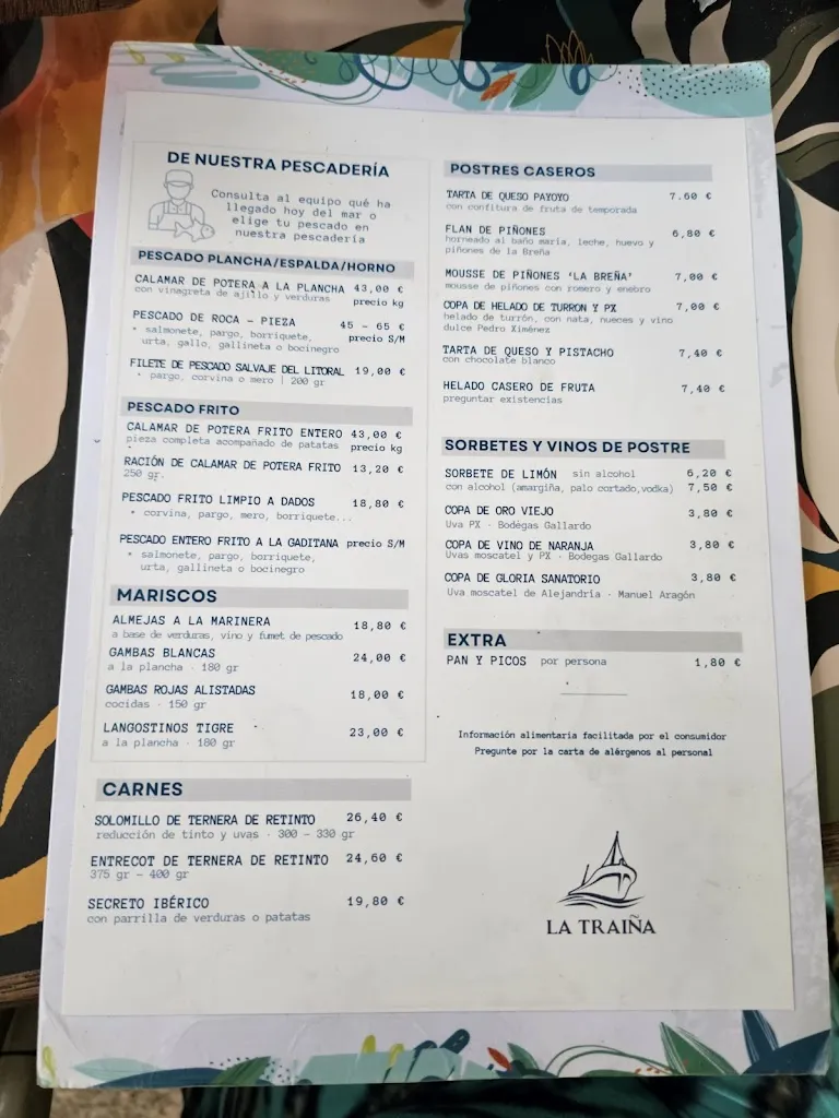 Menu_LA TRAIÑA de Zahora_Barbate_image_4