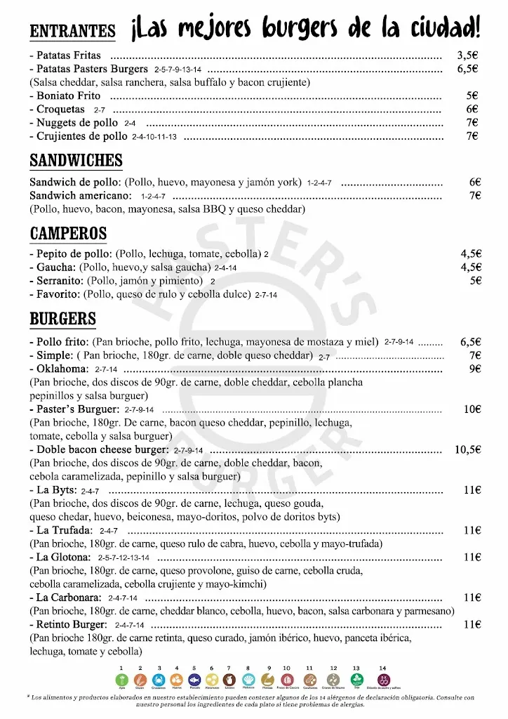 Menu_Paster's Burguer_Barbate_image_1