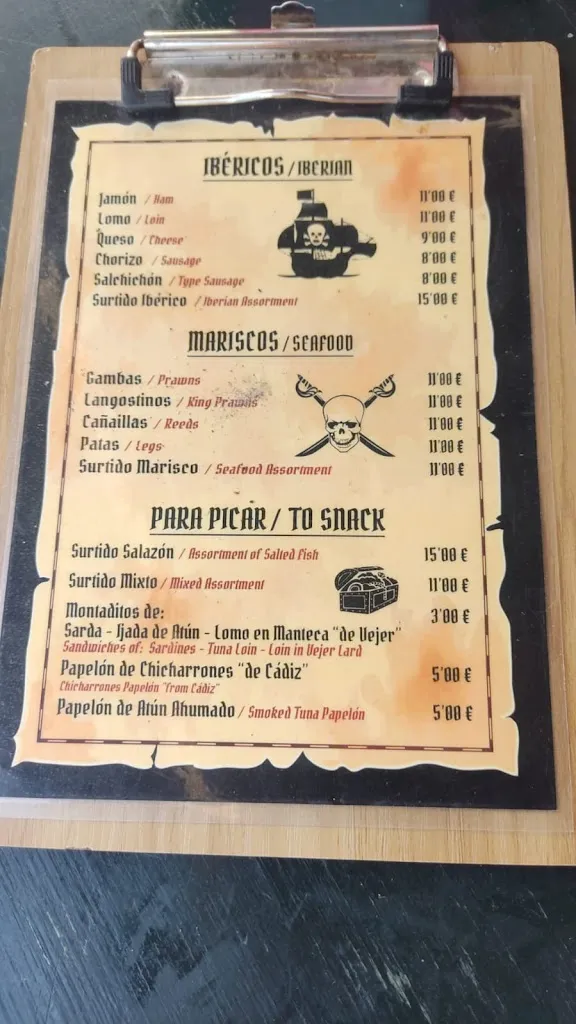 El Pirata Taberna restaurant in Barbate