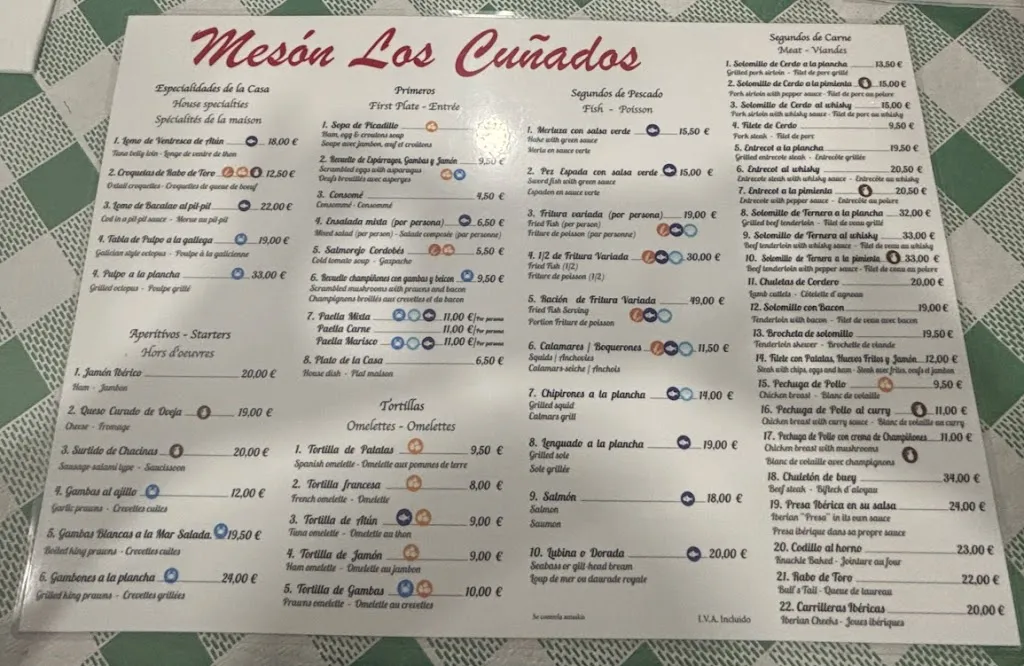 Menu_Bar Mesón los Cuñados_Gastor El_image_2