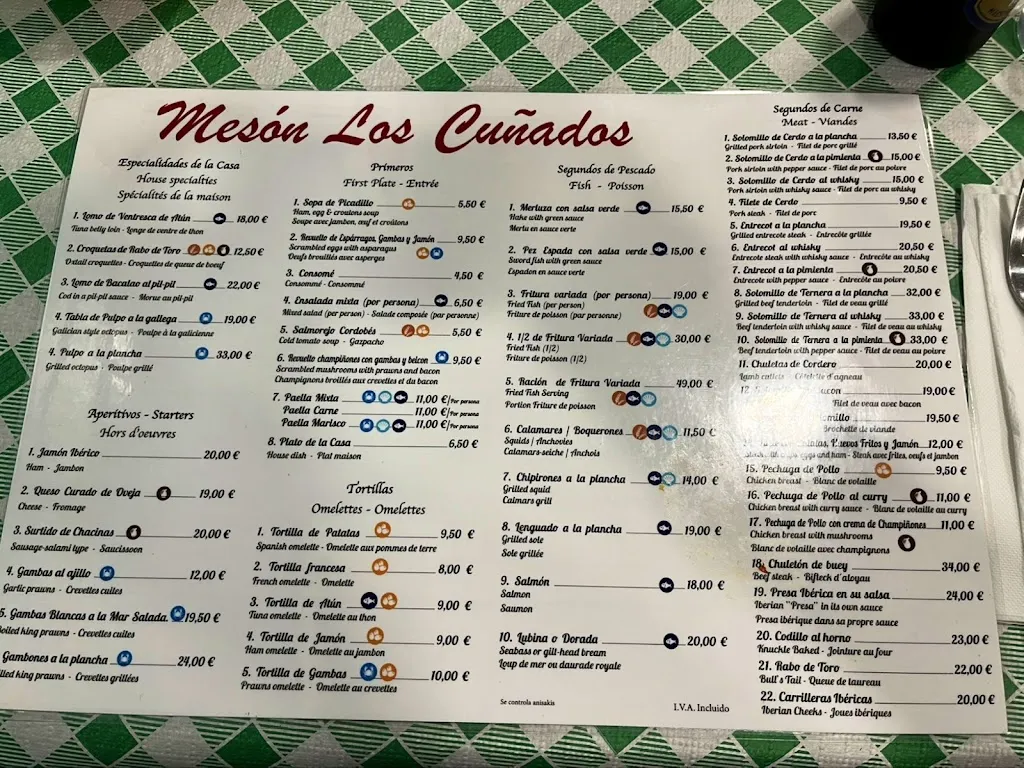 Menu_Bar Mesón los Cuñados_Gastor El_image_3