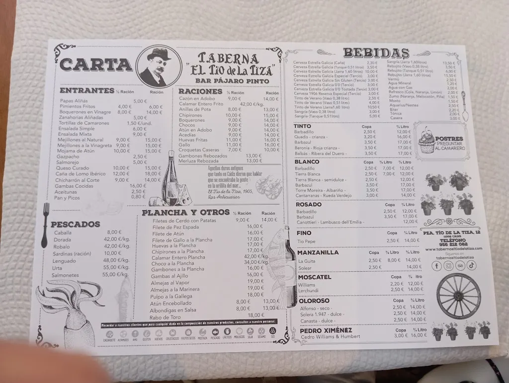 Menu_Taberna El tío de La Tiza_Cadiz_immagine_3