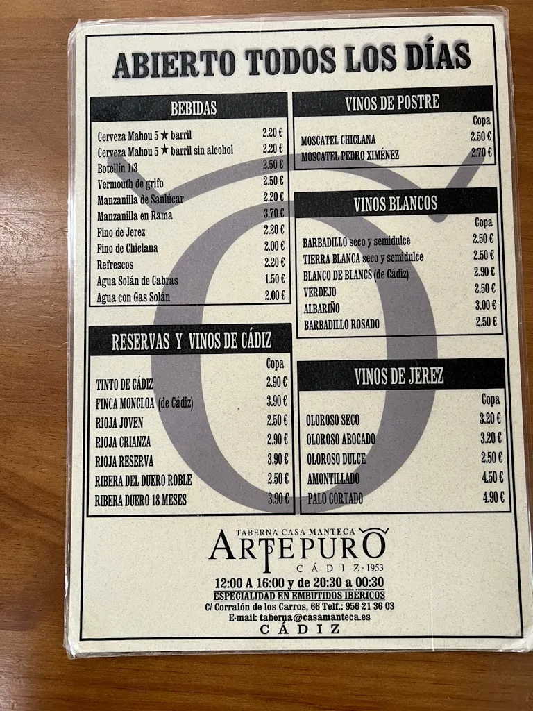 Menu_Taberna Casa Manteca_Cadiz_image_1
