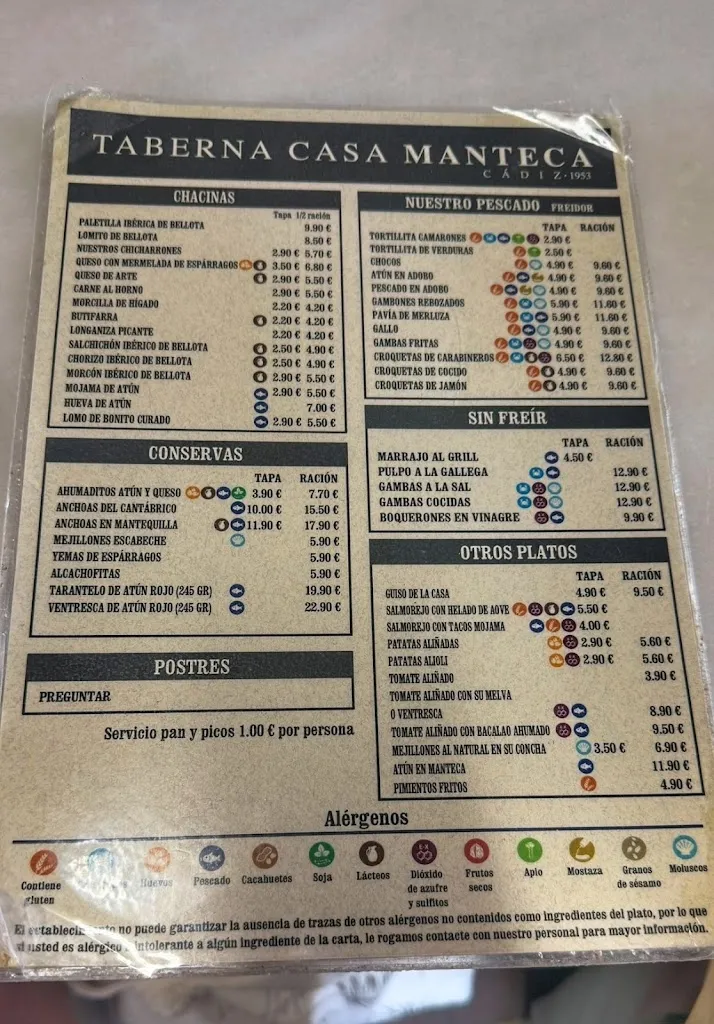 Menu_Taberna Casa Manteca_Cadiz_image_4
