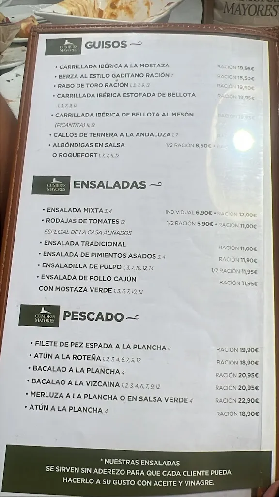 Menu_Mesón Cumbres Mayores_Cadiz_image_1