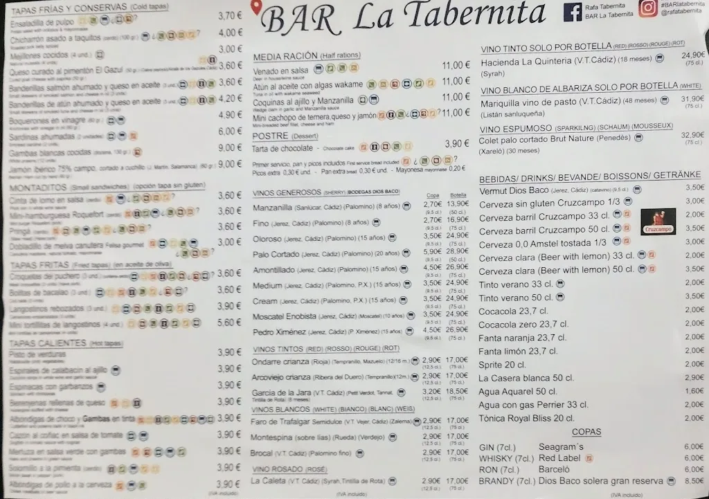 Menu_Bar La Tabernita_Cadiz_immagine_3