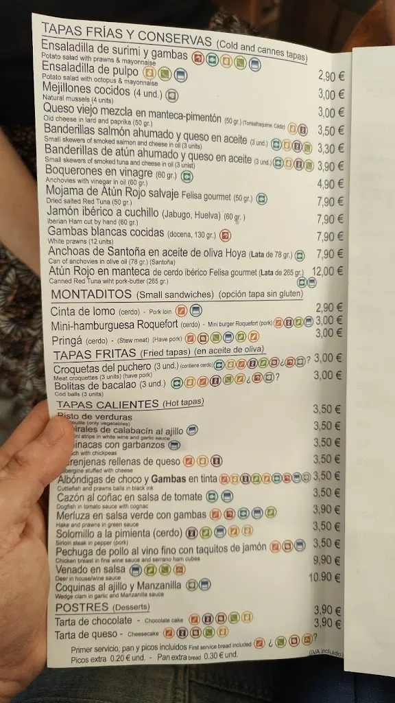 Menu_Bar La Tabernita_Cadiz_immagine_4