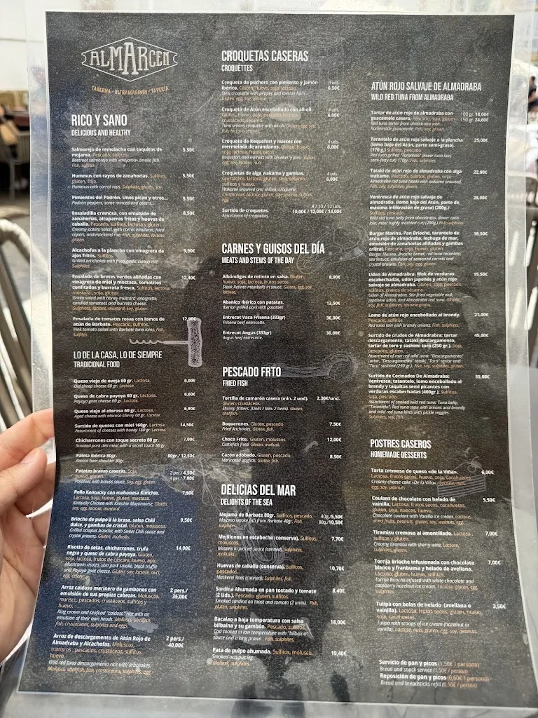 Menü_Restaurante Cadiz Taberna Almarcén_Cadiz_Bild_1