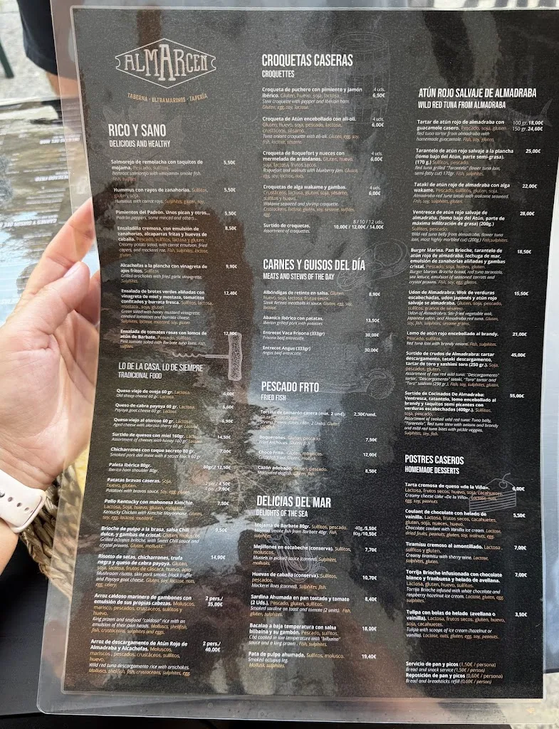 Menü_Restaurante Cadiz Taberna Almarcén_Cadiz_Bild_2