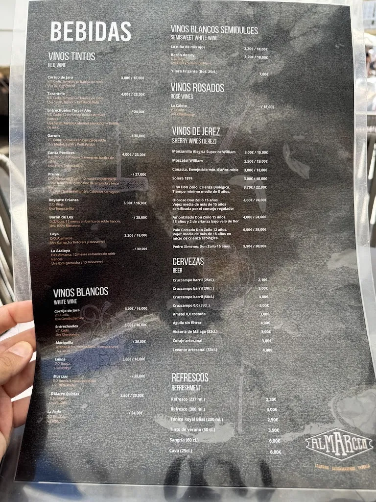 Menü_Restaurante Cadiz Taberna Almarcén_Cadiz_Bild_3