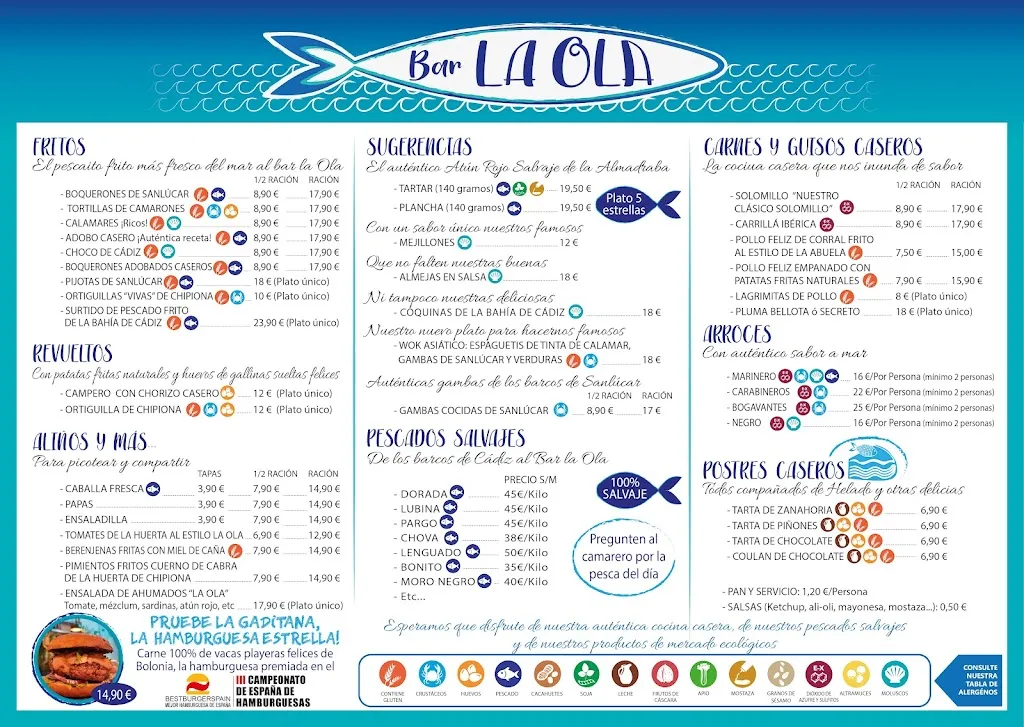 Menu_Bar la Ola_Cadiz_image_2