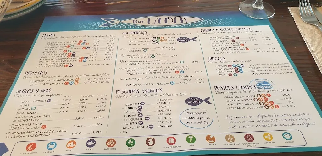 Menu_Bar la Ola_Cadiz_image_4
