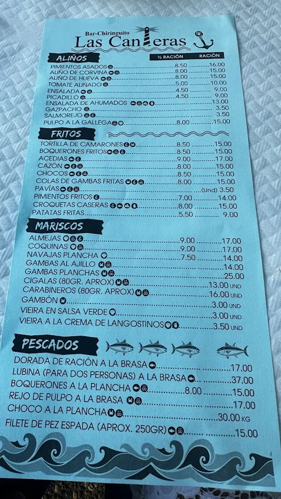 Menu_Las Canteras Bar Chiringuito_Chipiona_image_4