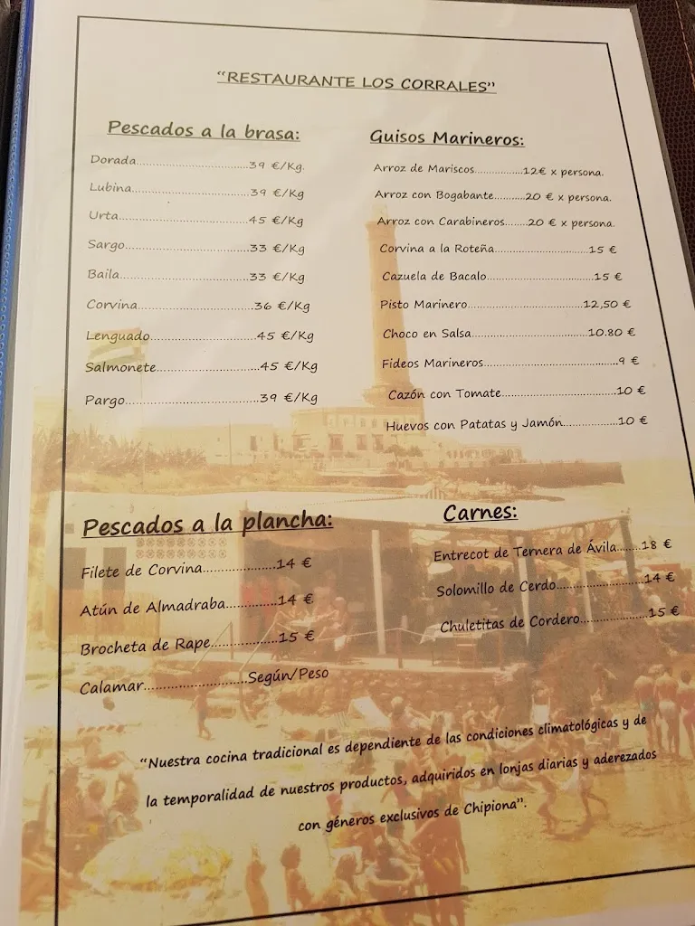 Menu_Bar Restaurante Los Corrales_Chipiona_immagine_1