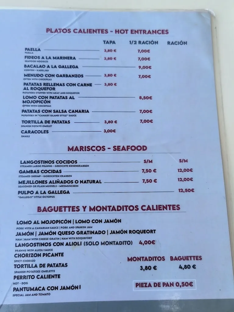 Menu_Bar Las Cañas_Chipiona_image_2