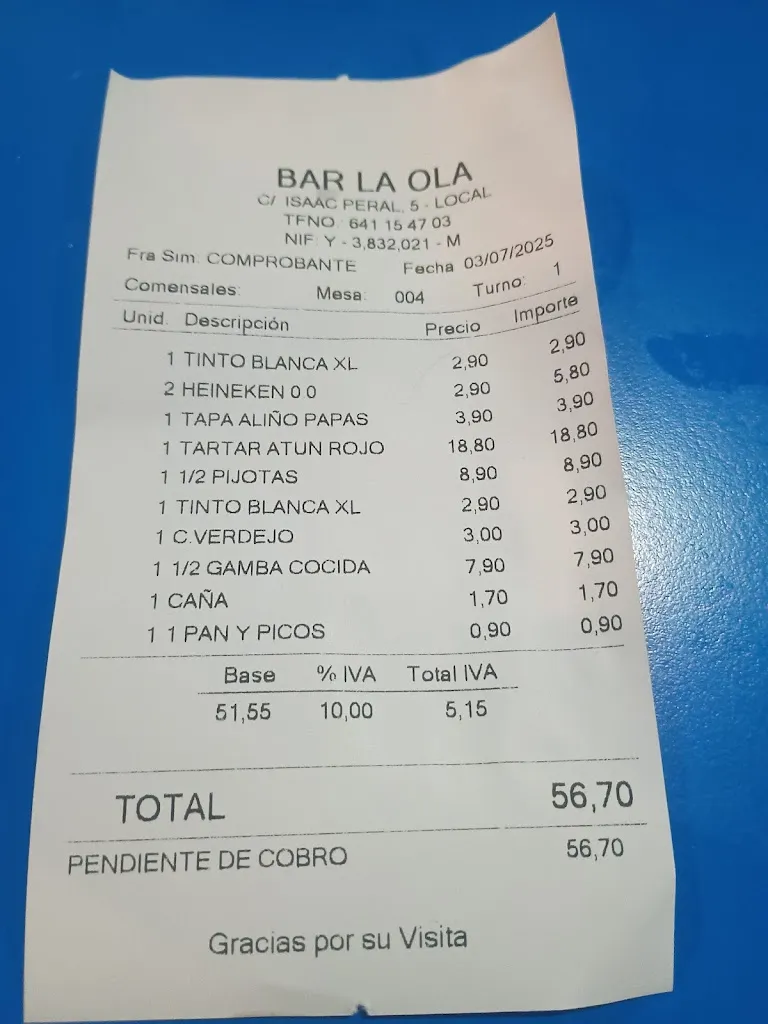 BERNARDOGR3CO SUR_Bar La Ola_Chipiona_review