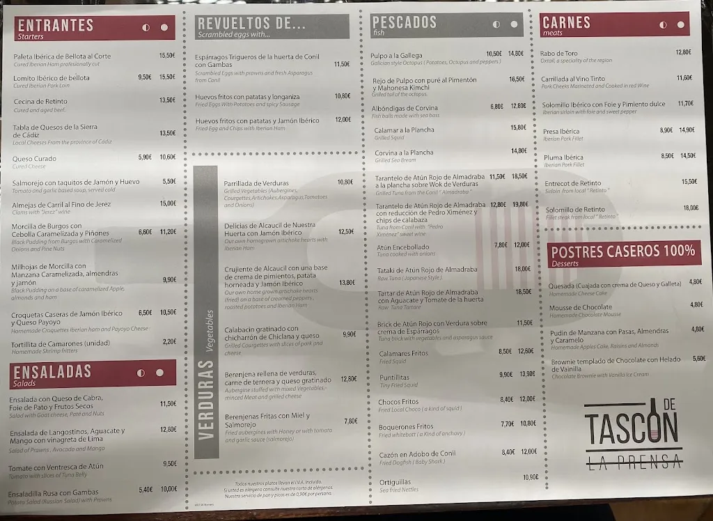 Menu_Restaurante El Tascón De La Prensa_Conil de la Frontera_image_3