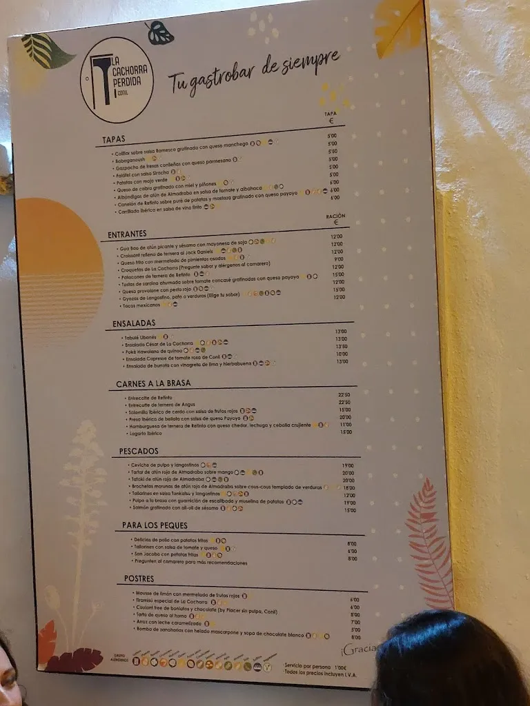 Menu_La Cachorra Perdida_Conil de la Frontera_immagine_2