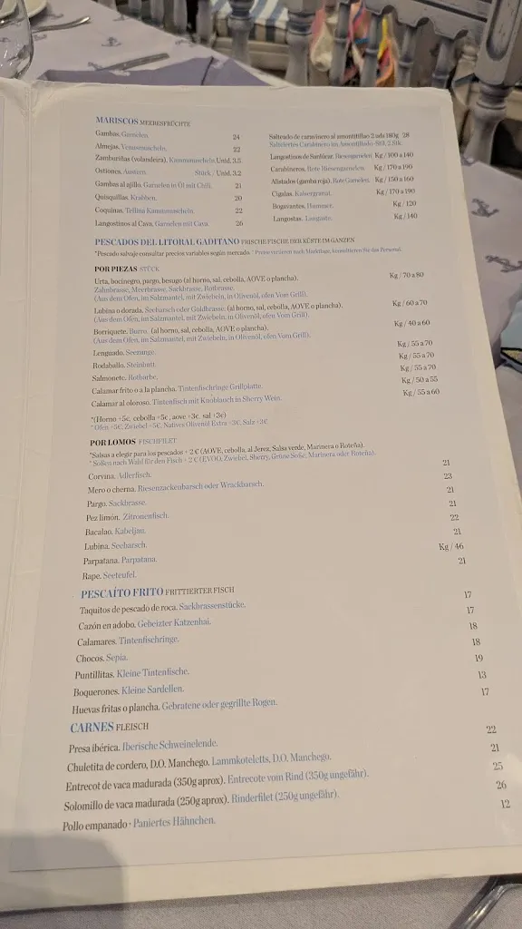 Menu_Restaurante La Fontanilla_Conil de la Frontera_immagine_2