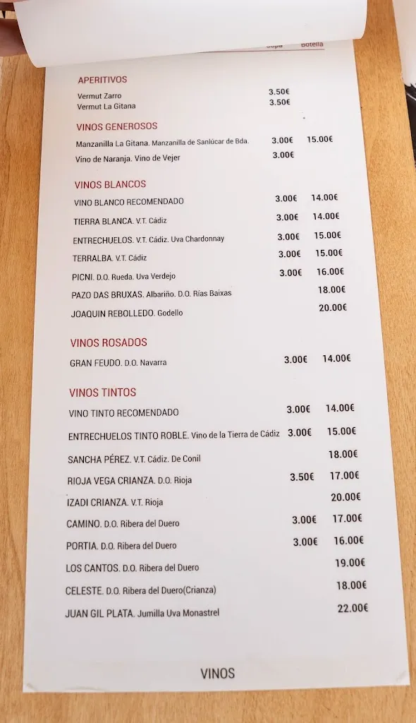 Menu_Bar Ligero RESTAURANTE_Conil de la Frontera_image_4