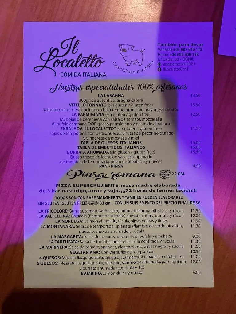 Menu_Il Localetto - Comida italiana_Conil de la Frontera_image_2