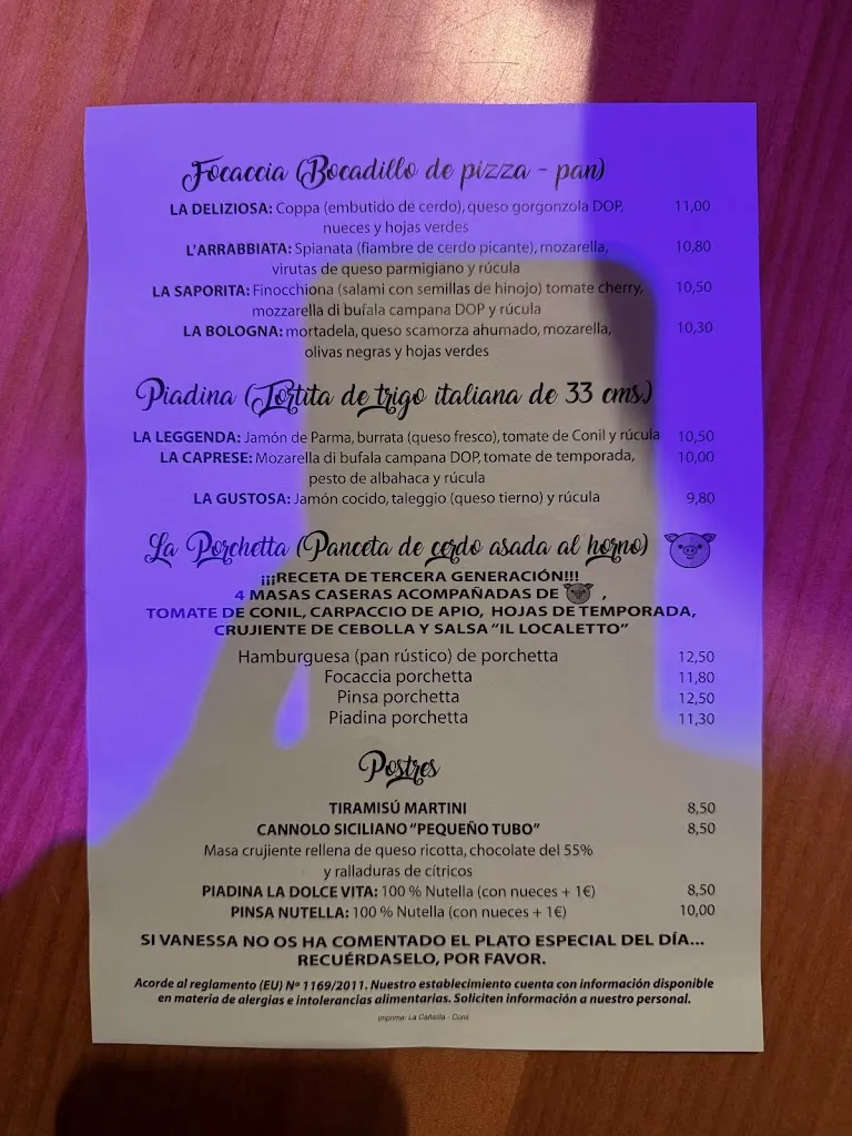 Menu_Il Localetto - Comida italiana_Conil de la Frontera_image_3