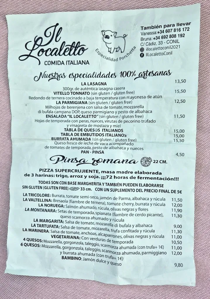 Menu_Il Localetto - Comida italiana_Conil de la Frontera_image_4