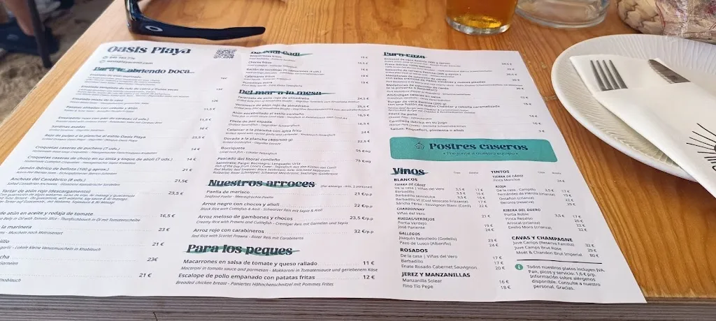 Menu_Oasis Playa_Conil de la Frontera_immagine_3