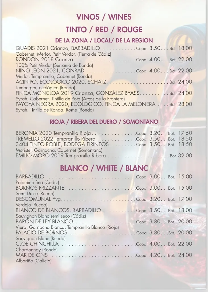 Menu_Al Lago Restaurant_Grazalema_image_1