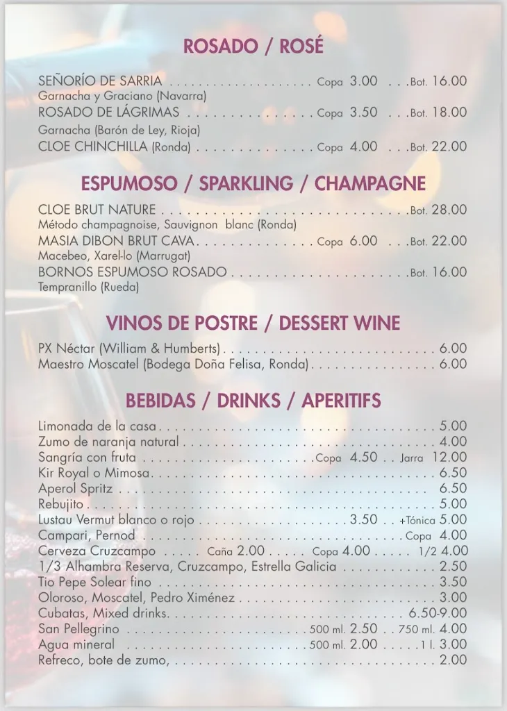 Menu_Al Lago Restaurant_Grazalema_image_3