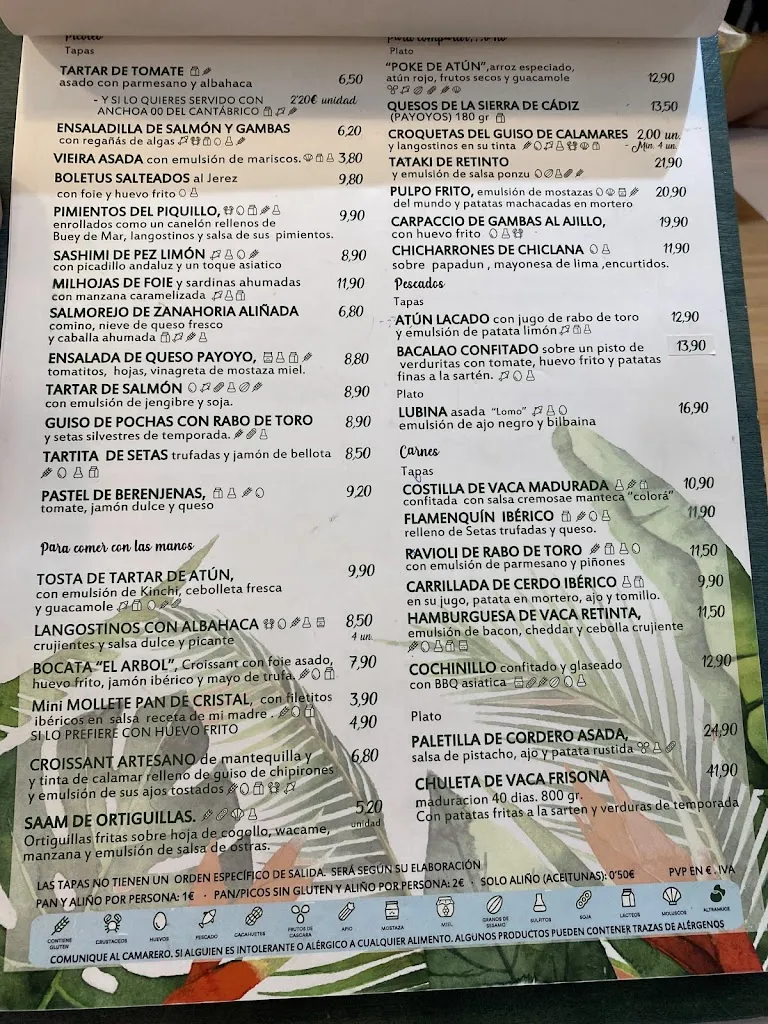 Menu_EL ARBOL TAPAS_Chiclana de la Frontera_image_2