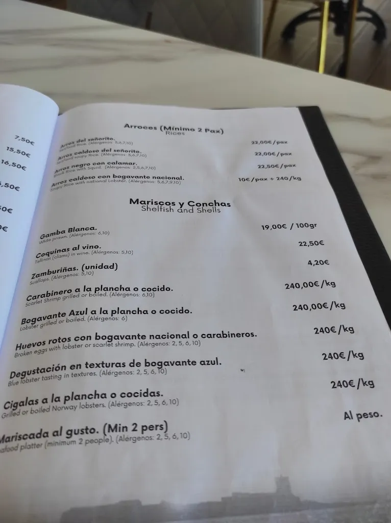 Menu_La casa del farero_Chiclana de la Frontera_immagine_3