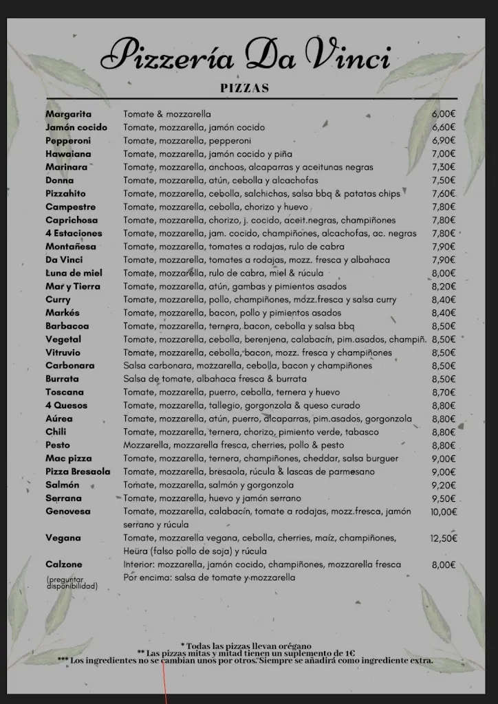 Menu_Pizzeria Da Vinci_Chiclana de la Frontera_image_3