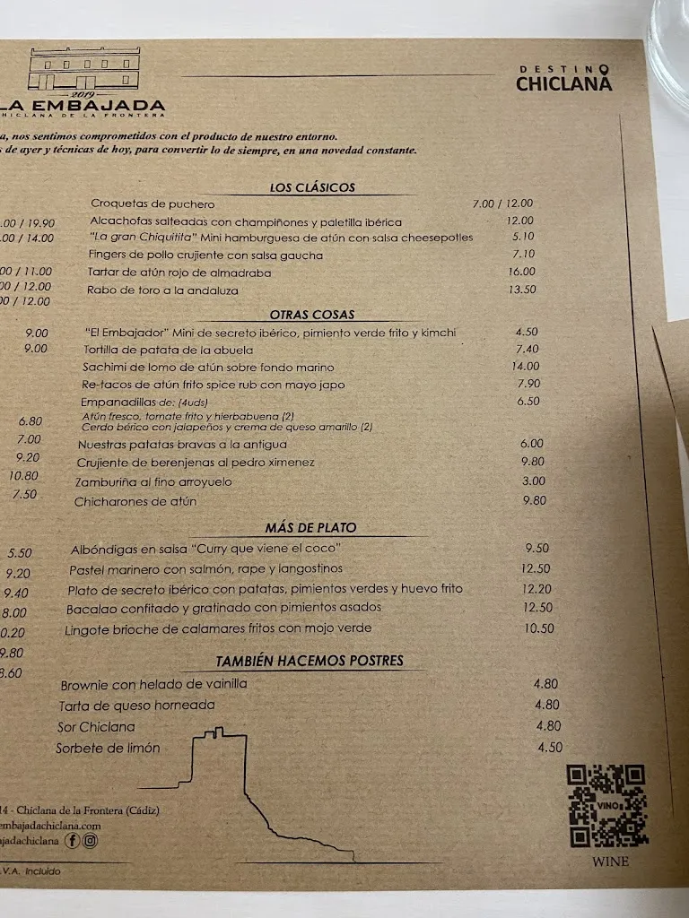Menu_Bar La Embajada_Chiclana de la Frontera_immagine_2