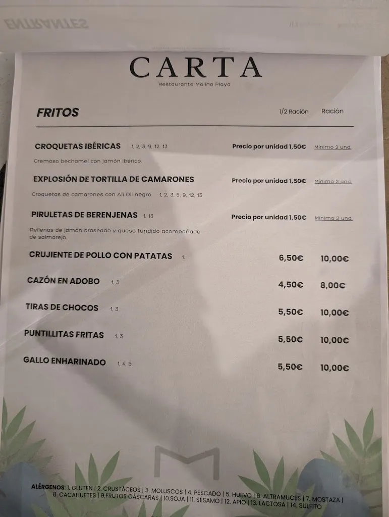 Menu_El Molino Playa_Chiclana de la Frontera_image_2