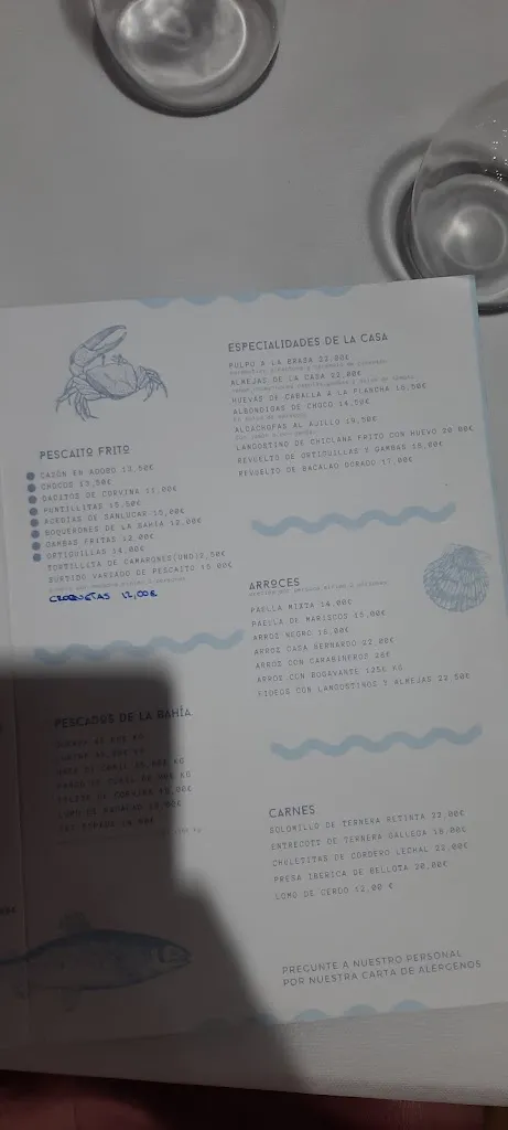 Menu_Restaurante Marisquería Casa Bernardo_Chiclana de la Frontera_immagine_2