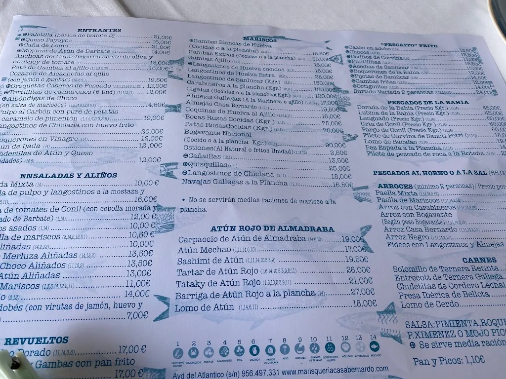 Menu_Restaurante Marisquería Casa Bernardo_Chiclana de la Frontera_immagine_3