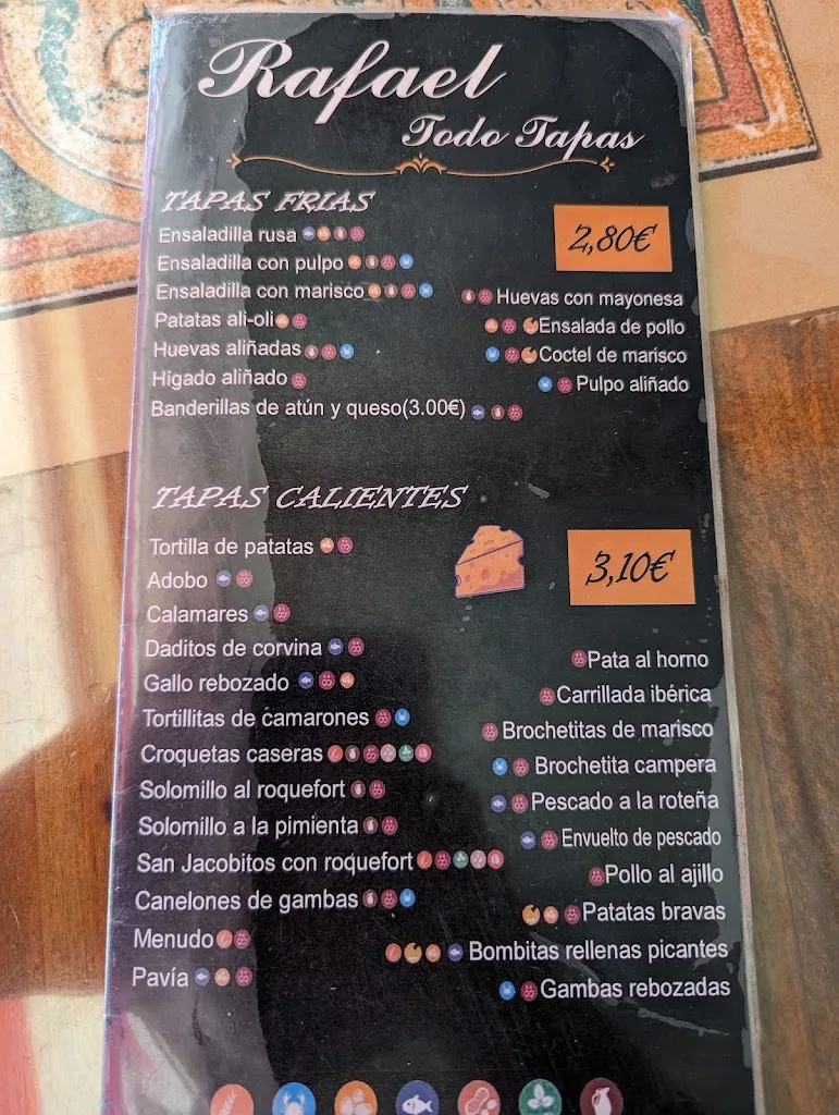 Menu_Restaurante Rafael Todo Tapas_Chiclana de la Frontera_image_1