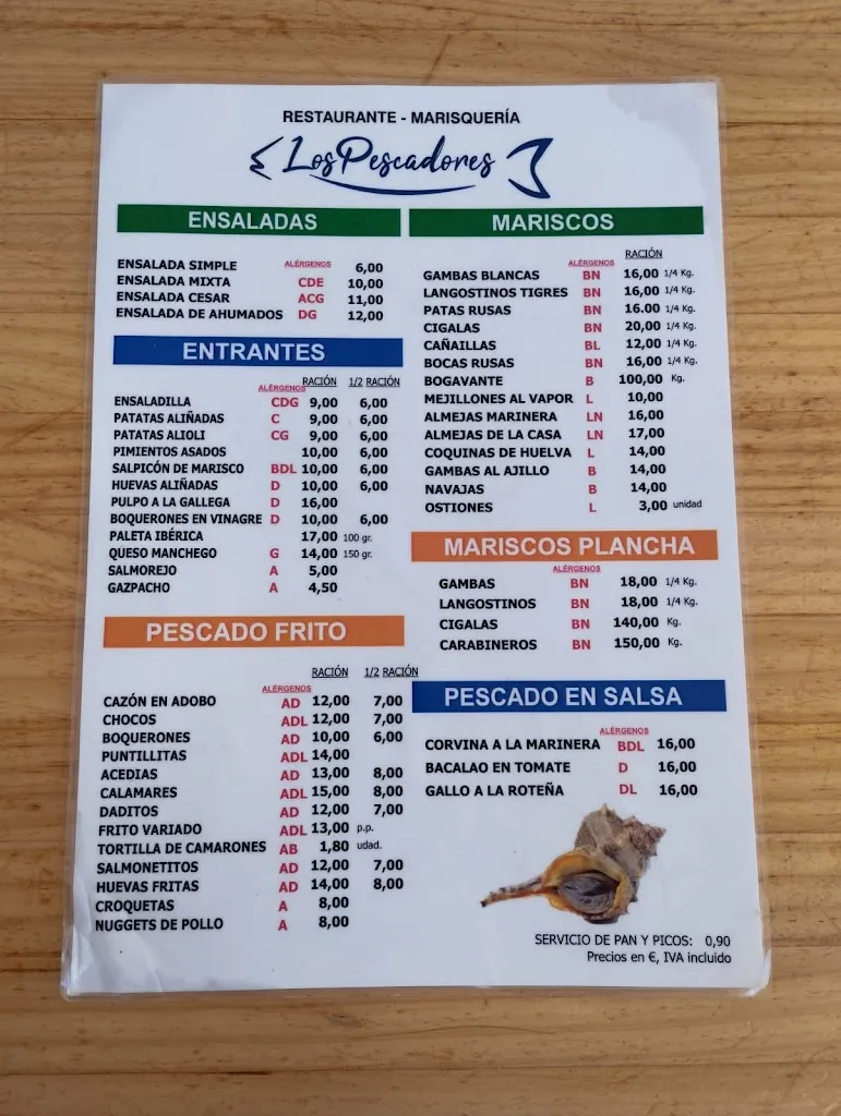 Menu_Restaurante Los Pescadores_Chiclana de la Frontera_image_1